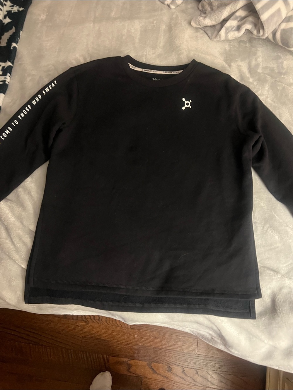 Orange Theory Black Crewneck Sweatshirt with side slits